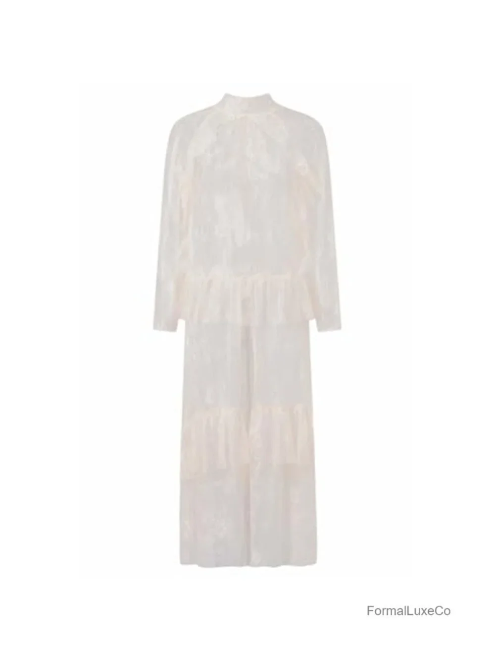 Sheer Lace Long Sleeve Duster Asymmetrical Coverup Flowy Maxi Top